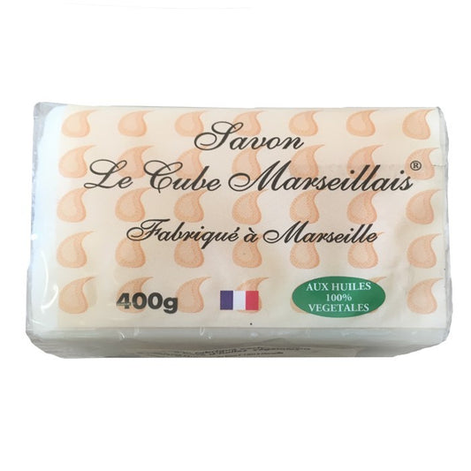 LE CUBE MARSEILLAIS - SAVON DE MARSEILLE BLANC 400g